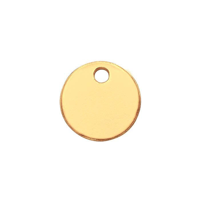 14/20 Yellow Gold-Filled Round Tags, 0.81mm, 1/2-Hard