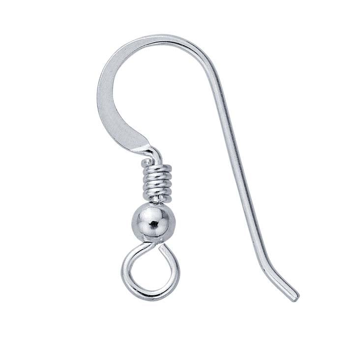 Hammered Ear Wire with Loop, Coil and Bead