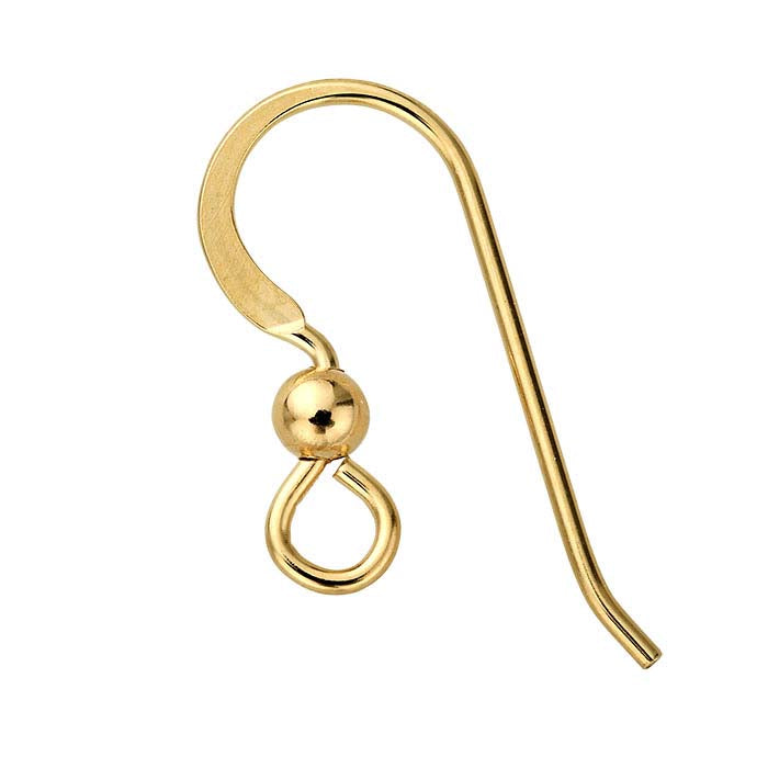 Hammered Ear Wire with Loop and Bead