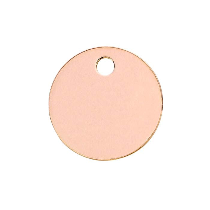 14/20 Rose Gold-Filled Round Tags, Soft