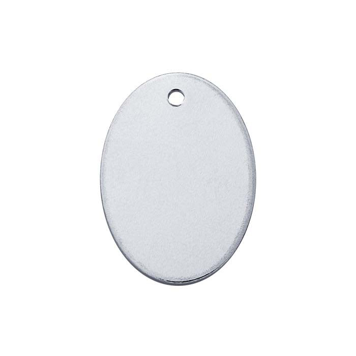 Sterling Silver Oval Tag, 0.81mm, Soft