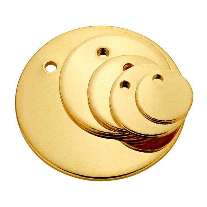 14/20 Yellow Gold-Filled Round Tags, Soft