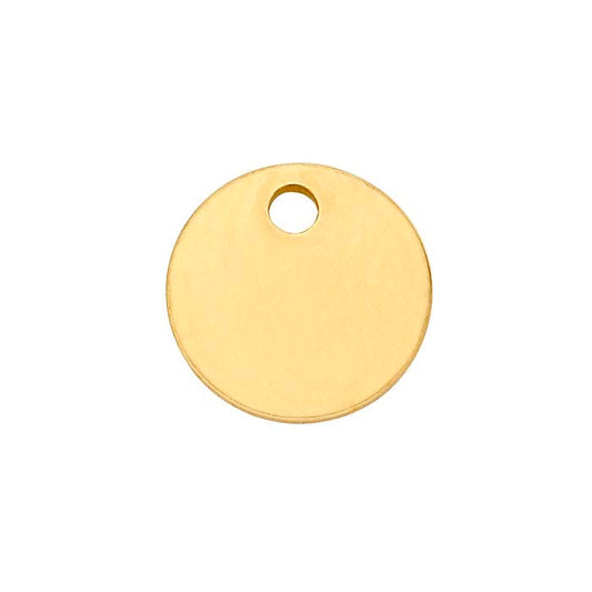 14K Yellow Gold Round Tag, Dead-Soft