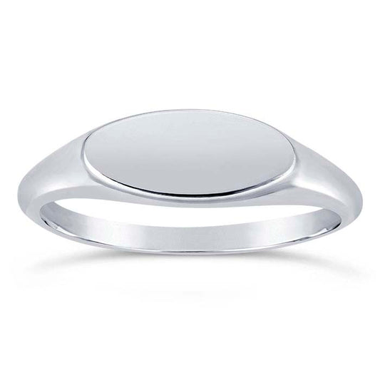 Sterling Silver 11 x Oval Signet Ring