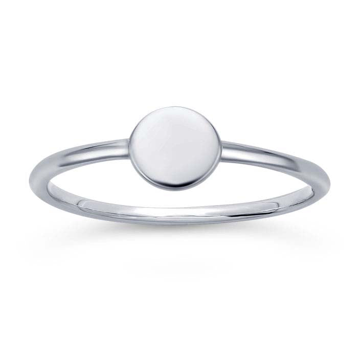 Sterling Silver Ring with Disc Accent