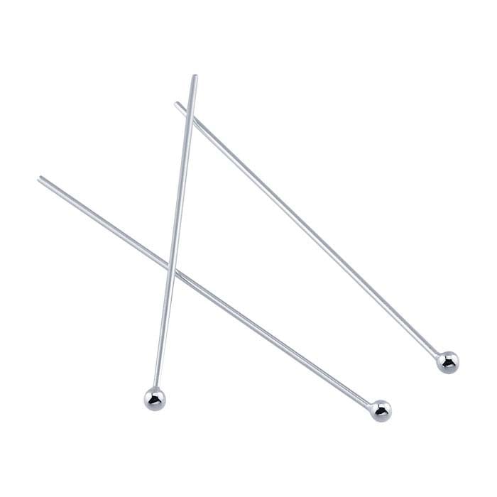 Argentium® Silver Ball Head Pin, 0.51mm, 3/4-Hard