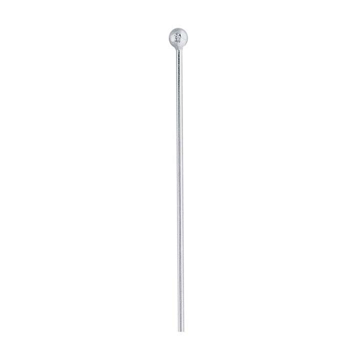 Sterling Silver Ball Head Pin, 0.72mm, 1/2-Hard