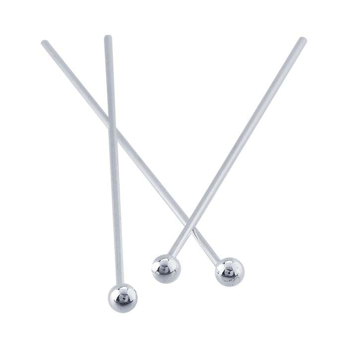 Sterling Silver Ball Head Pin, 0.72mm, 1/2-Hard