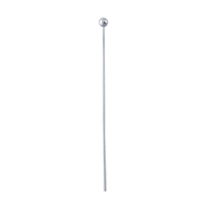 Sterling Silver Ball Head Pin, 0.51mm, 3/4-Hard