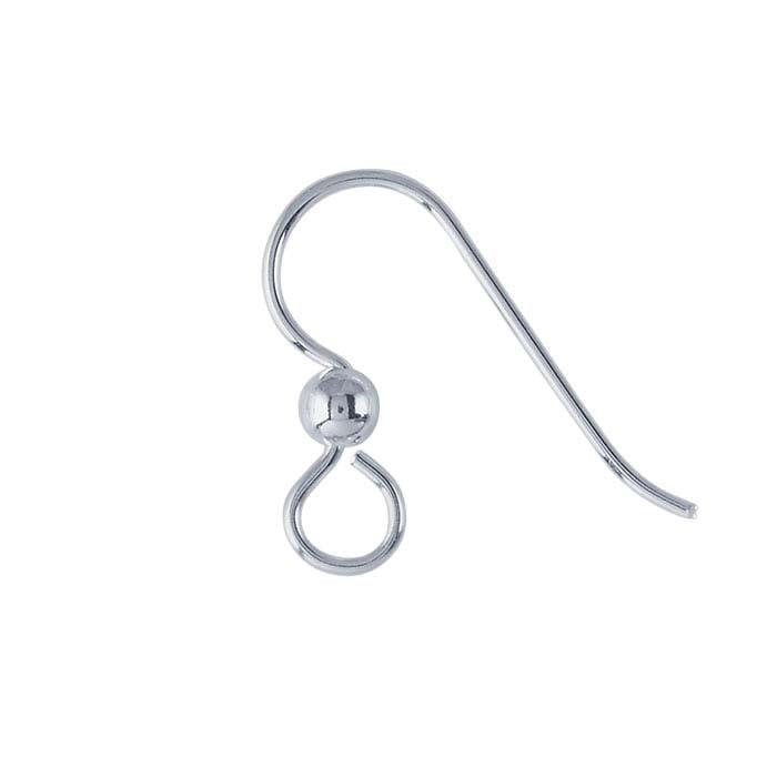 Argentium® Silver Ear Wire with Large Loop and Bead