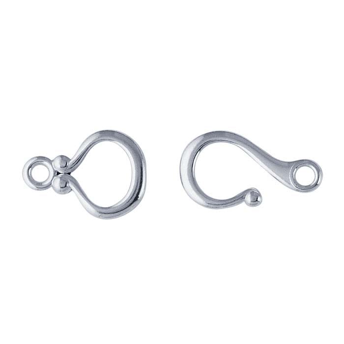 Sterling Silver Ball-End Hook & Eye Clasp