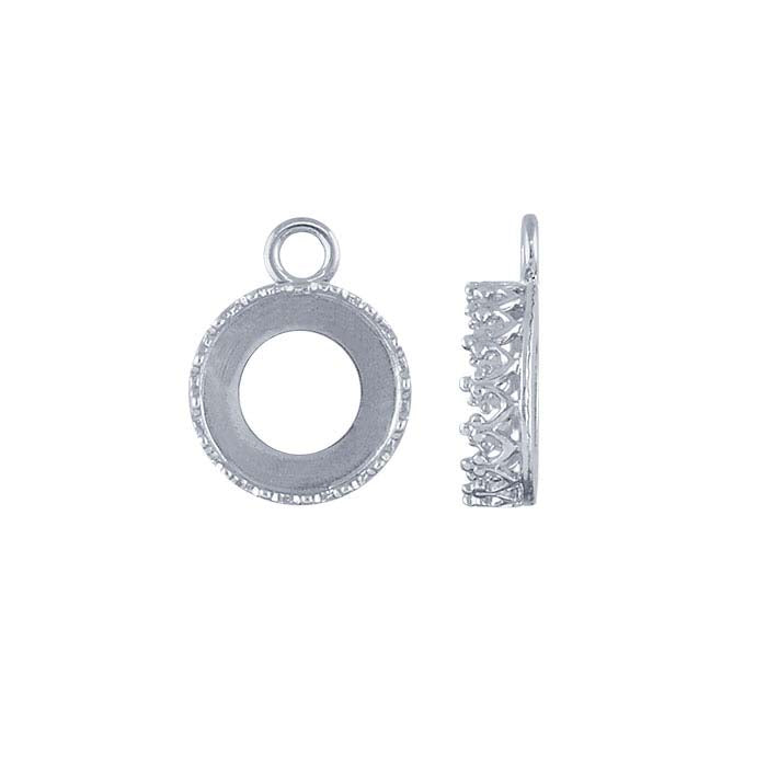 Argentium® Silver Round Gallery Wire Bezel Cup Component Mounting