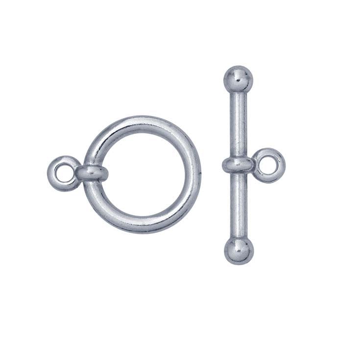 Sterling Silver Ball-End Toggle Clasp
