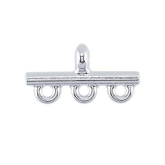 Sterling Silver Three-Strand End Bar