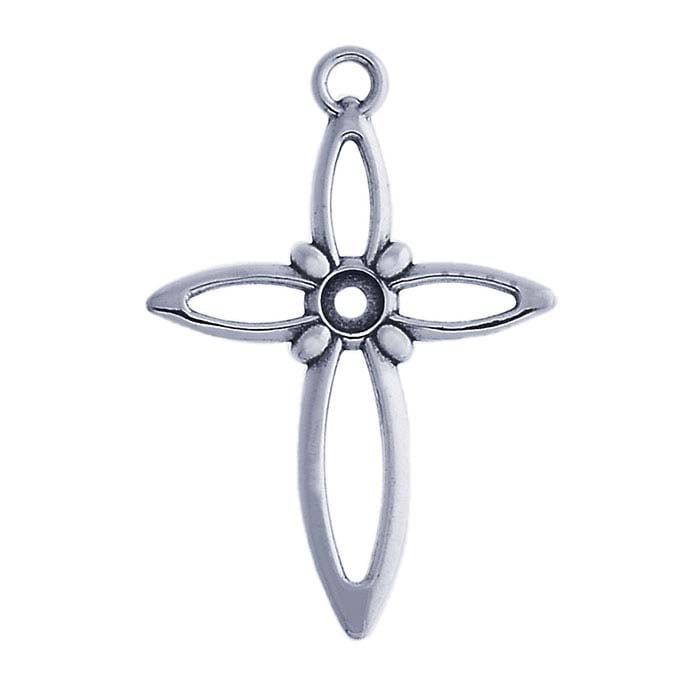 Sterling Silver Open Cross Pendant Mounting