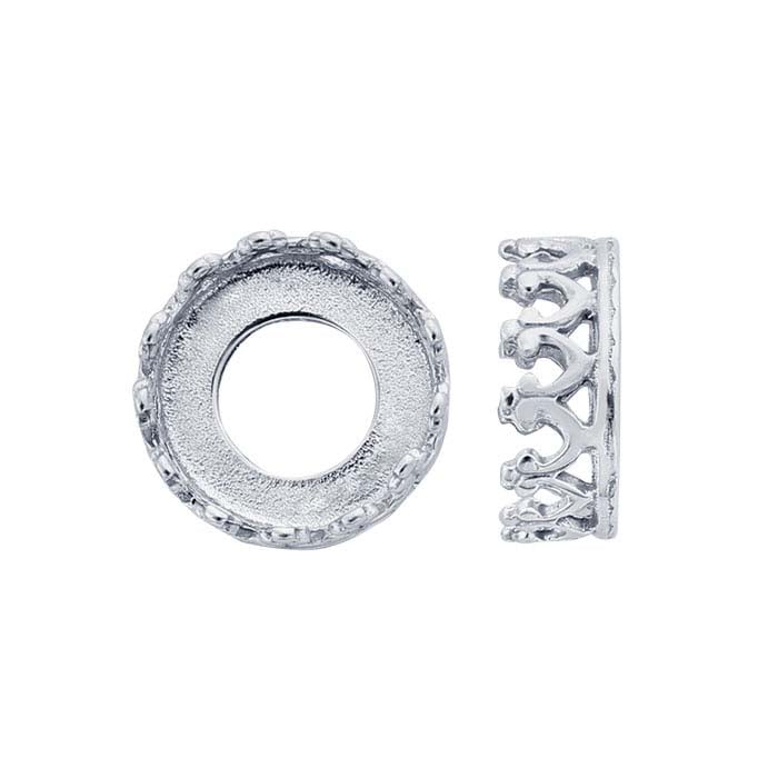 Sterling Silver Round Gallery Wire Bezel Cup Setting