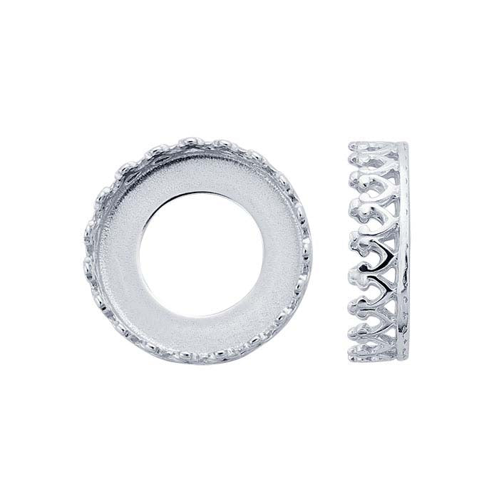 Sterling Silver Round Gallery Wire Bezel Cup Setting