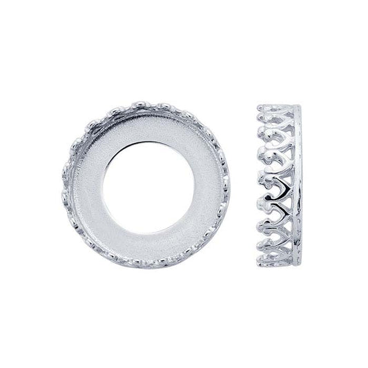 Sterling Silver Round Gallery Wire Bezel Cup Setting
