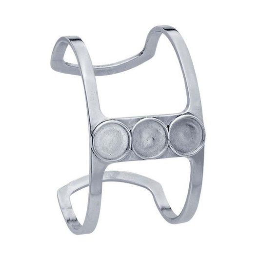 Sterling Silver Open Cuff Bracelet Mounting