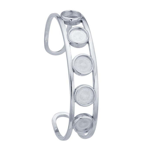 Sterling Silver Open Wire Cuff Bracelet Mounting