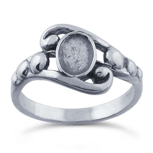 Sterling Silver 7 x Oval Cabochon Ring Mounting