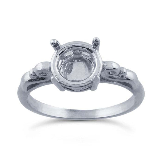 Sterling Silver Scroll ReadySet™ 8mm Round Ring Mounting