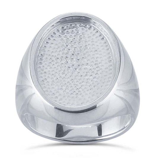 Sterling Silver 18 x Oval Cabochon Ring Mounting