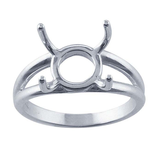 Sterling Silver 8.4 x 7mm Freeform Ring Mounting