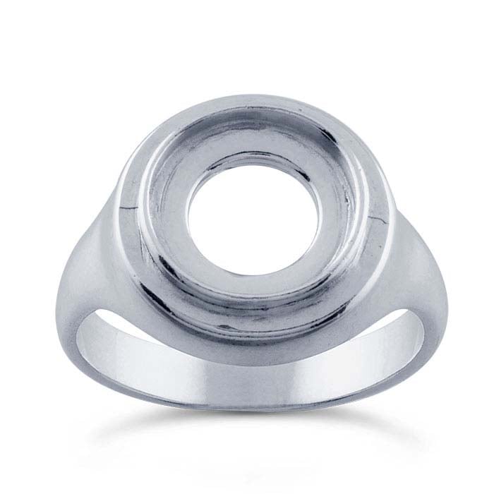 Sterling Silver Classic Round Cabochon Ring Mounting