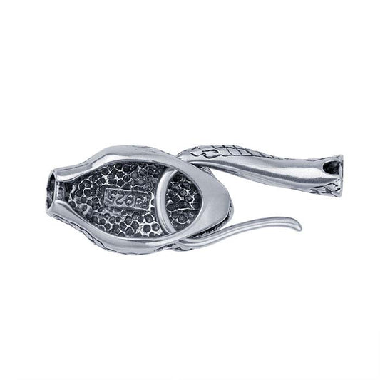 Sterling Silver Oxidized Snake Hook & Eye Clasp