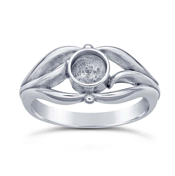 Sterling Silver Filigree Round Ring Mounting