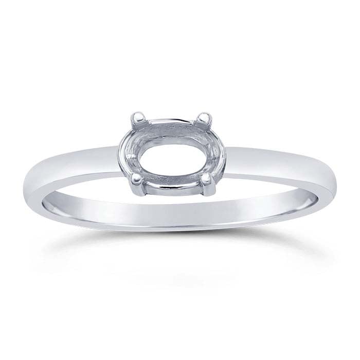 Sterling Silver Oval Ring Mounting
