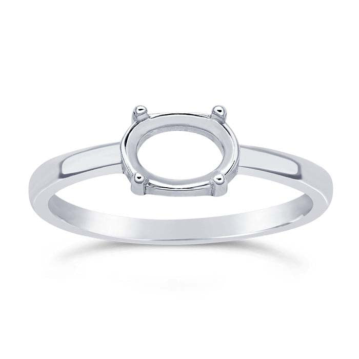 Sterling Silver Oval Ring Mounting