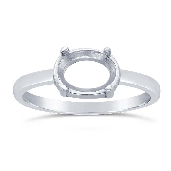 Sterling Silver Oval Ring Mounting