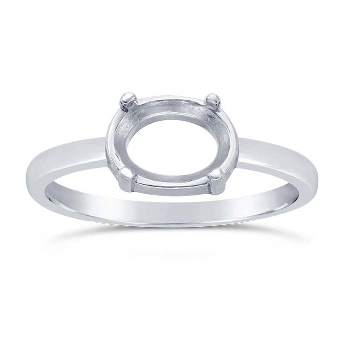 Sterling Silver Oval Ring Mounting