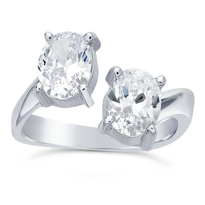 Sterling Silver x Oval Bypass Ring Mounting