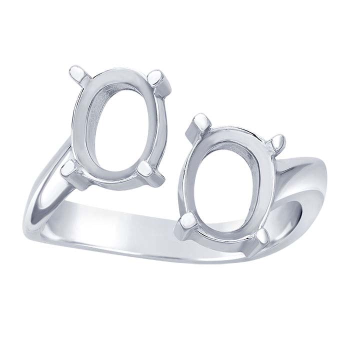 Sterling Silver x Oval Bypass Ring Mounting