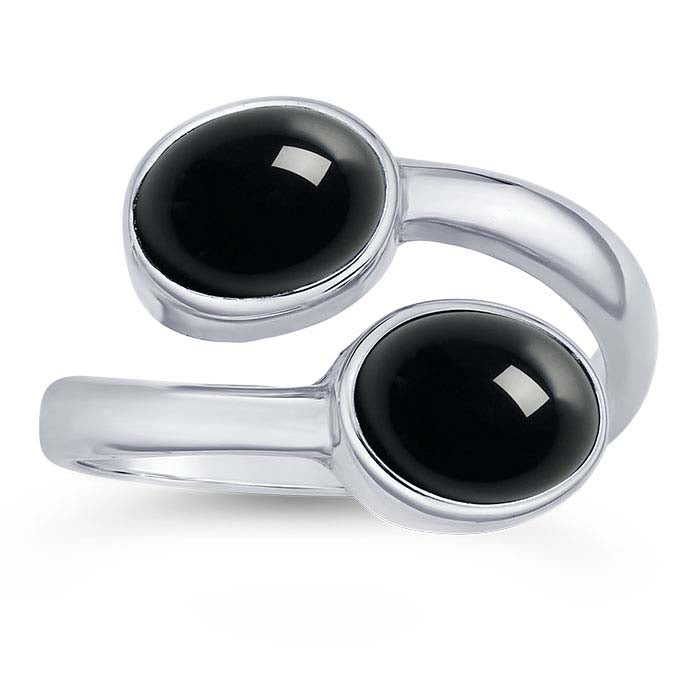 Sterling Silver Bypass x Oval Cabochon Ring Mounting