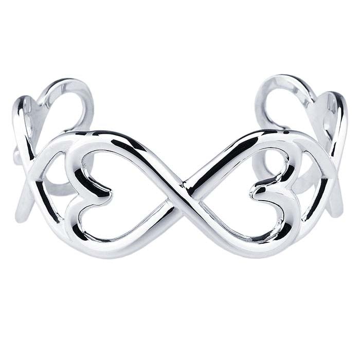 Sterling Silver Heart-To-Heart Cuff Bracelet