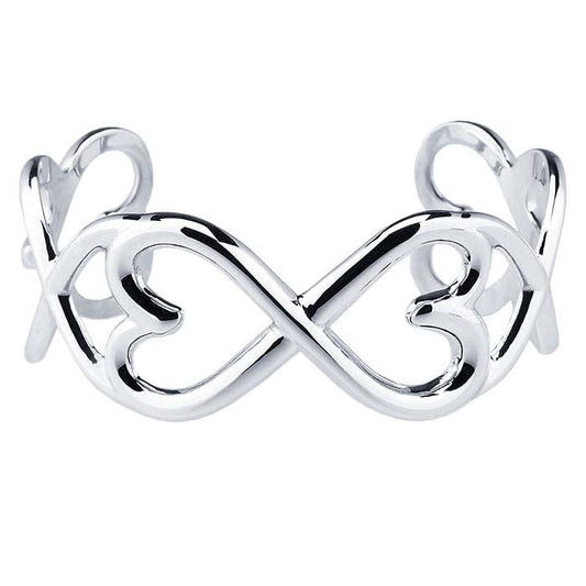 Sterling Silver Heart-To-Heart Cuff Bracelet