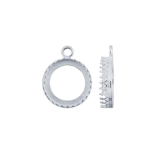 Sterling Silver Round Gallery Wire Cabochon Component Mounting