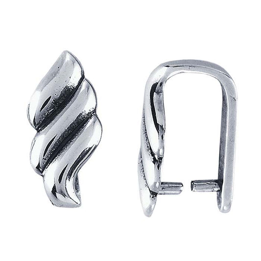 Sterling Silver Wavy Pinch Pendant Bail