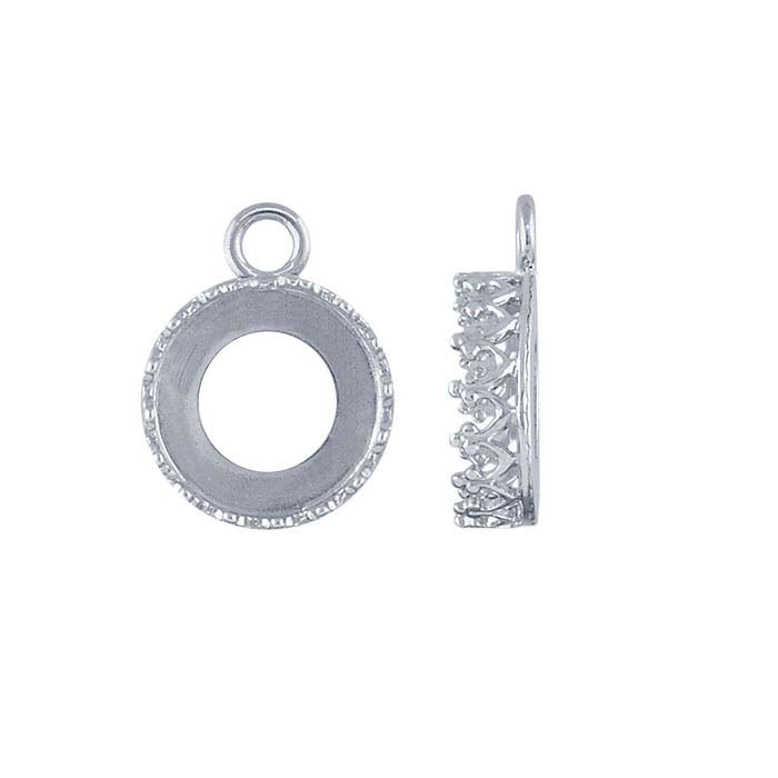 Sterling Silver Round Gallery Wire Cabochon Link Component Mounting