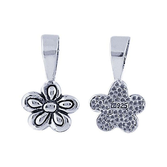 Sterling Silver Flower Glue-On Pendant Bail