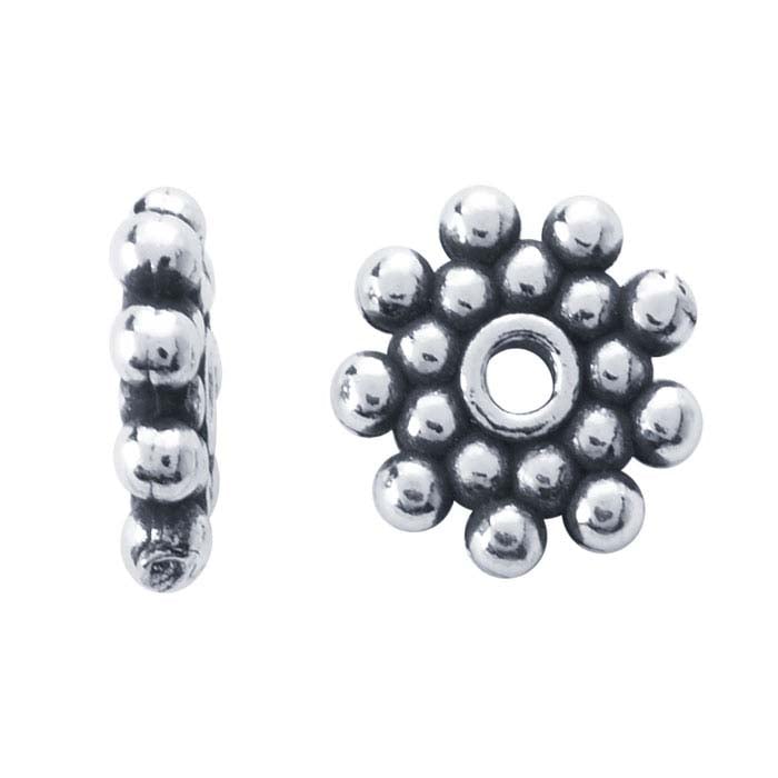 Sterlingsilber 7.2 x Bali-Stil Perle