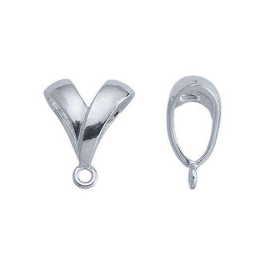 Sterling Silver V-Shaped Pendant Bail with Ring