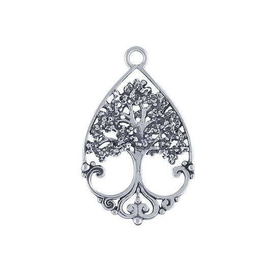 Sterling Silver "Tree of Life" Filigree Teardrop Pendant