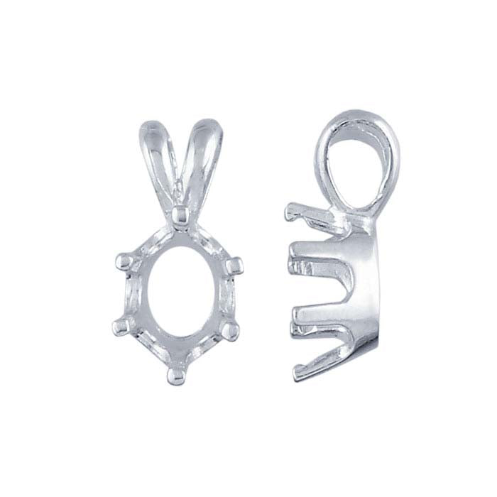 Sterling Silver Oval ReadySet Pendant Mounting