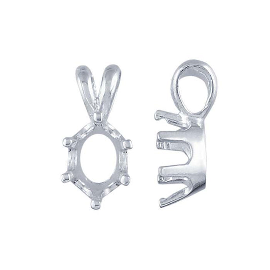 Sterling Silver Oval ReadySet Pendant Mounting