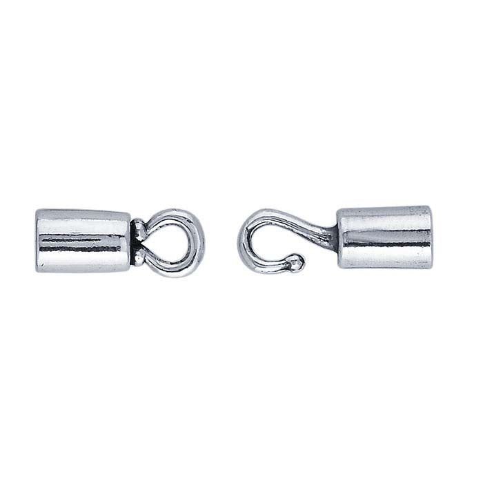 Sterling Silver Tube-End Hook & Eye Clasp